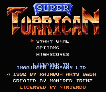 Super Turrican (Europe) screen shot title